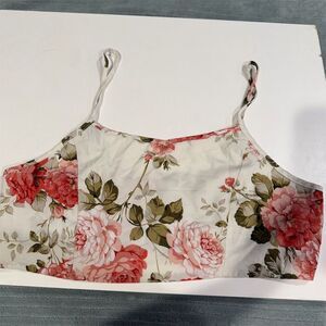 SHEIN Women's XL Floral Print Crop Cami Top Multicolor Summer